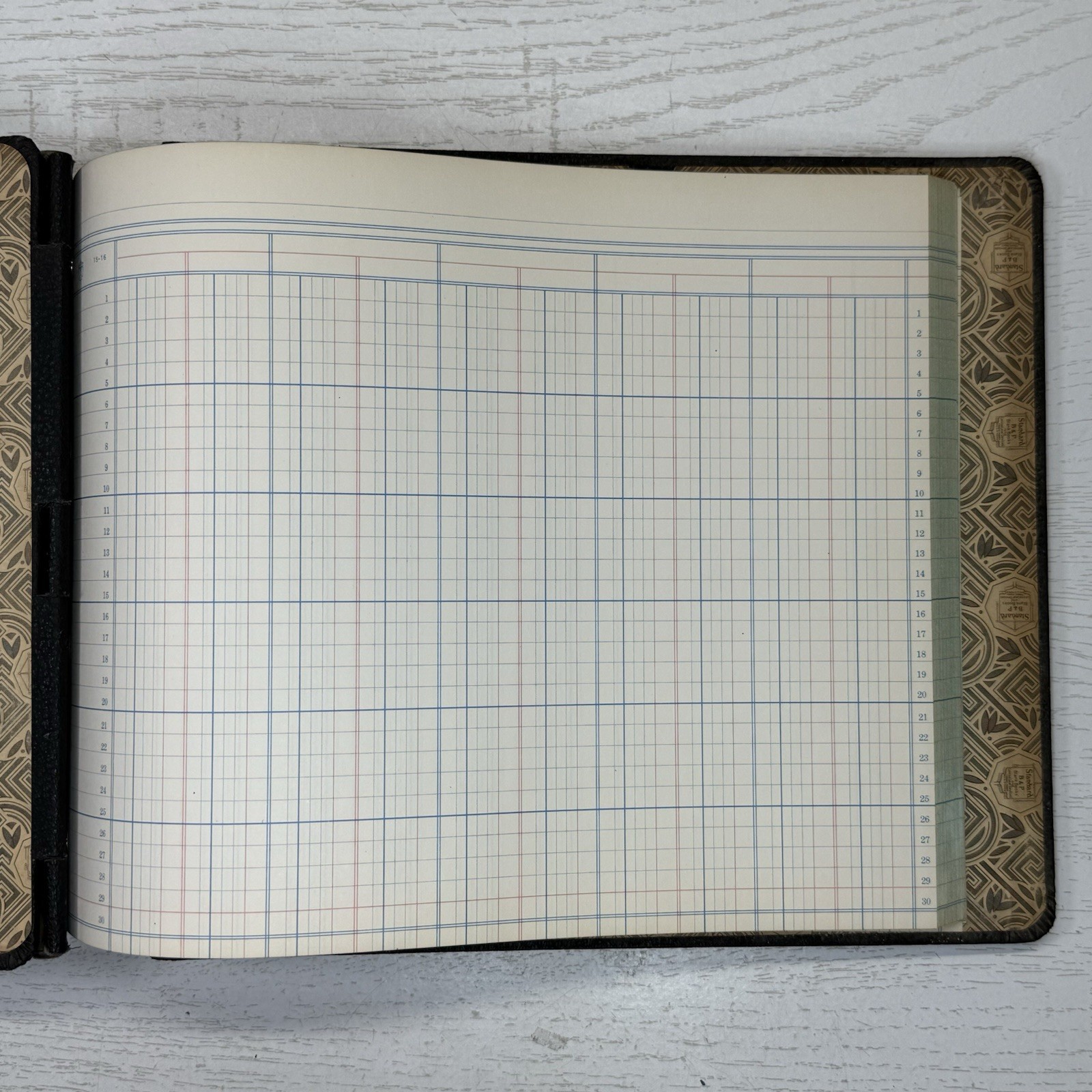 Standard Boorum & Pease No. 6215 1/2 B Two Post Hinge Ledger Paper Made In USA
