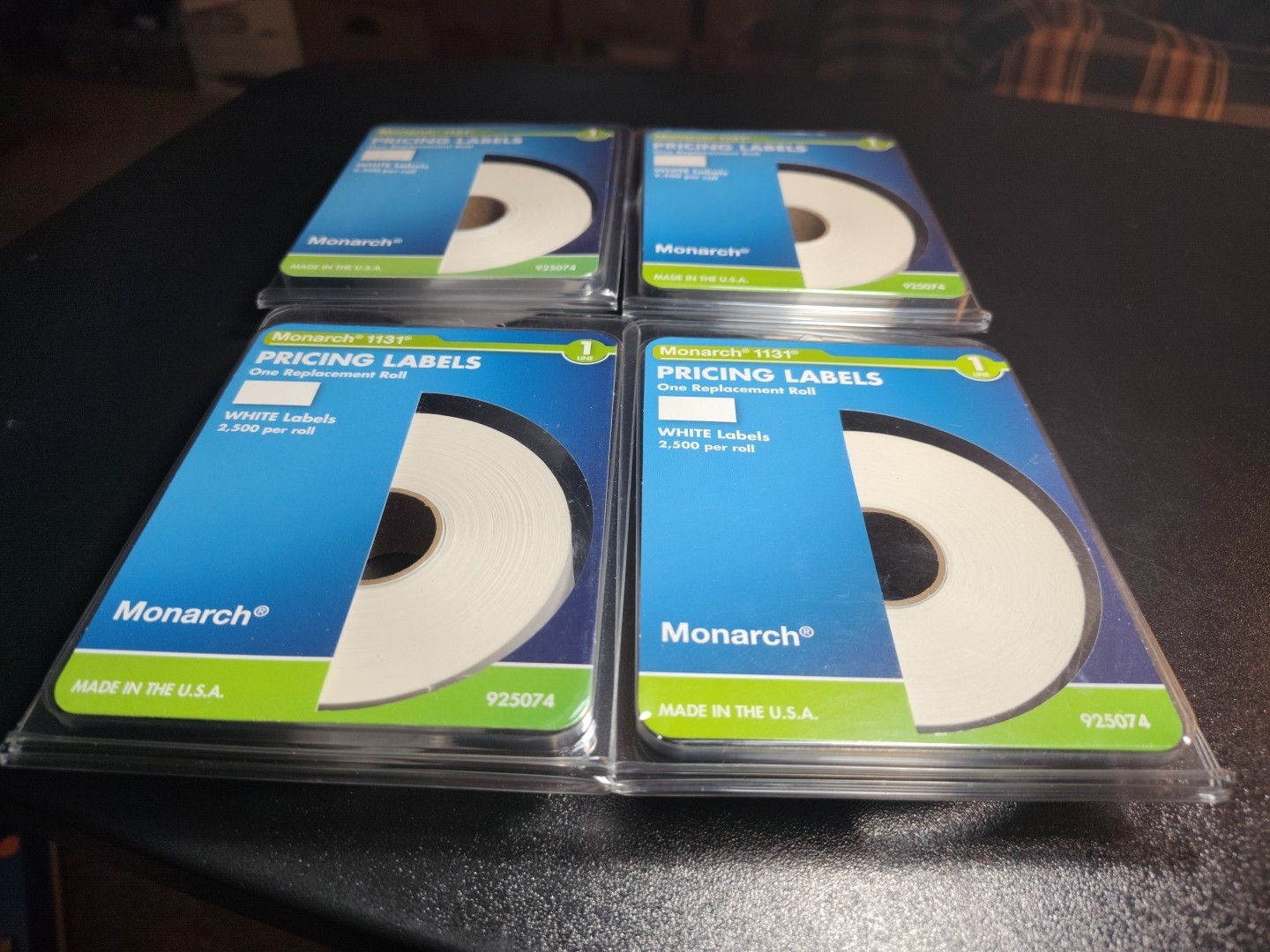 Lot of 4 Monarch 1131 Pricing Labels 925074 1 Line White 2500 Roll – NEW