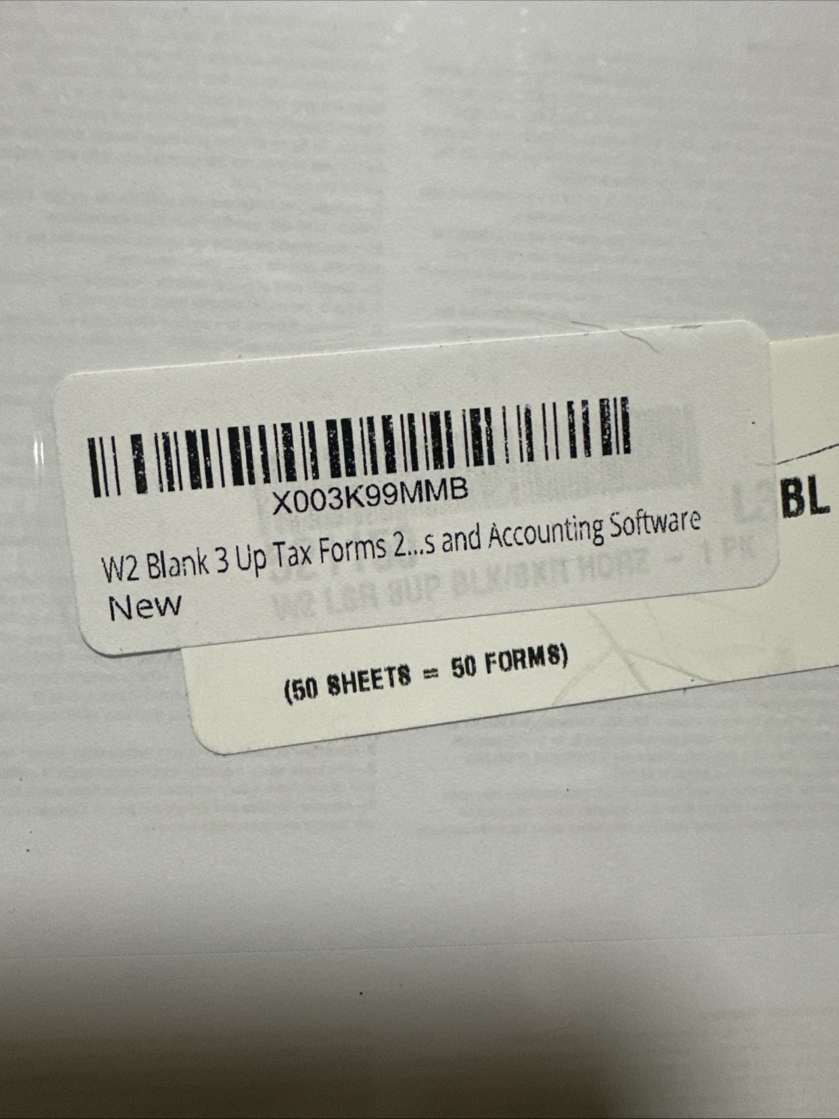 2 Packs- W2 Forms Blank 3 Up Tax Forms