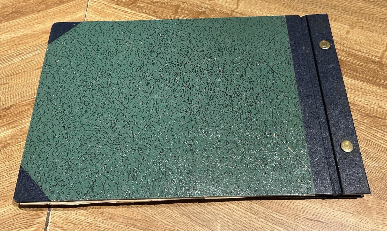 Vintage 2 Post Log Book Ledger 13 3/8 x 8 1/2 x 7/8