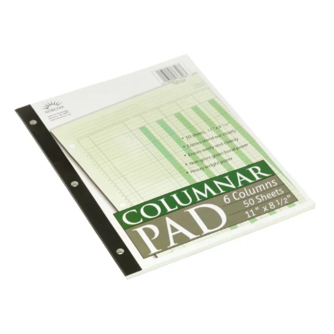 Professional New Columnar Ledger Pad 6 Columns 8.5″ x 11″ Letter Size 50 Sheets