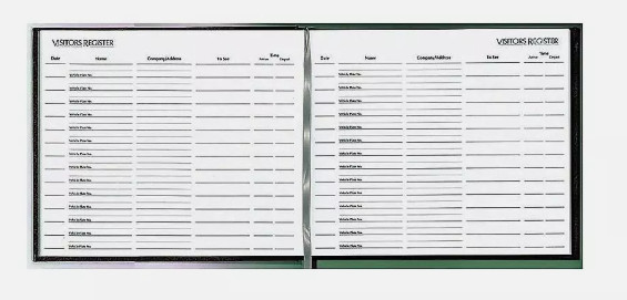 National Visitor Register Book Black Hardcover 128 Pages 8 1/2 x 9 7/8 57802(V16