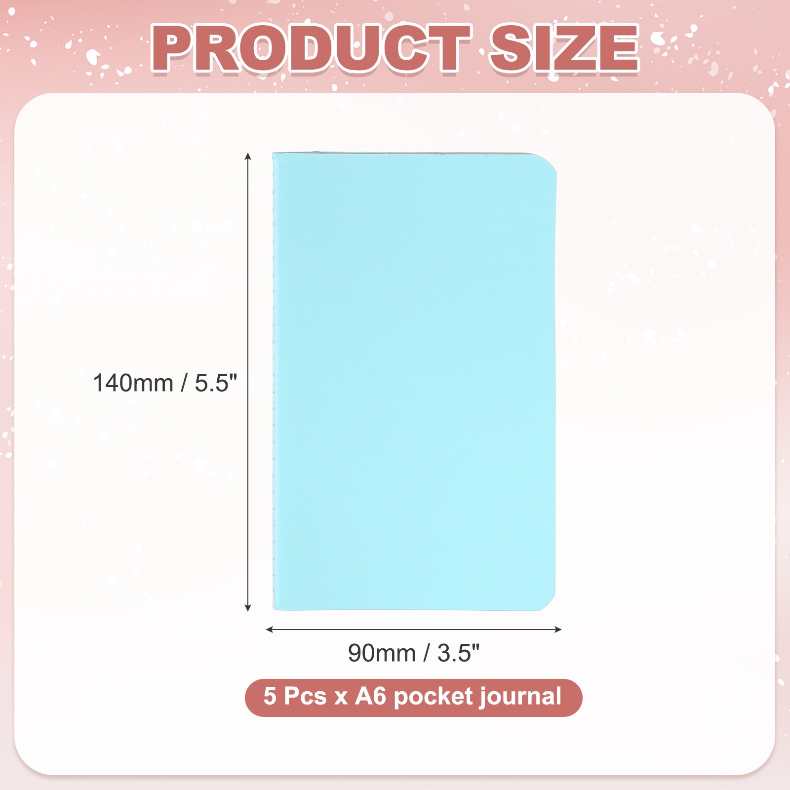 5 Pack A6 Notebook, A6 Journal Mini Notebook Pocket Kraft,Light Blue
