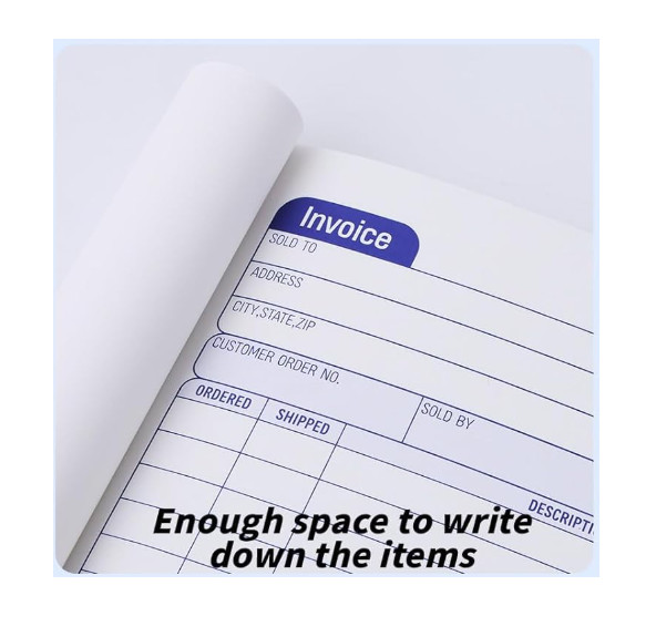 10 Pack – Invoice Books 2 Part Carbonless for Small Business 5-9/16″ x 8-7/16″