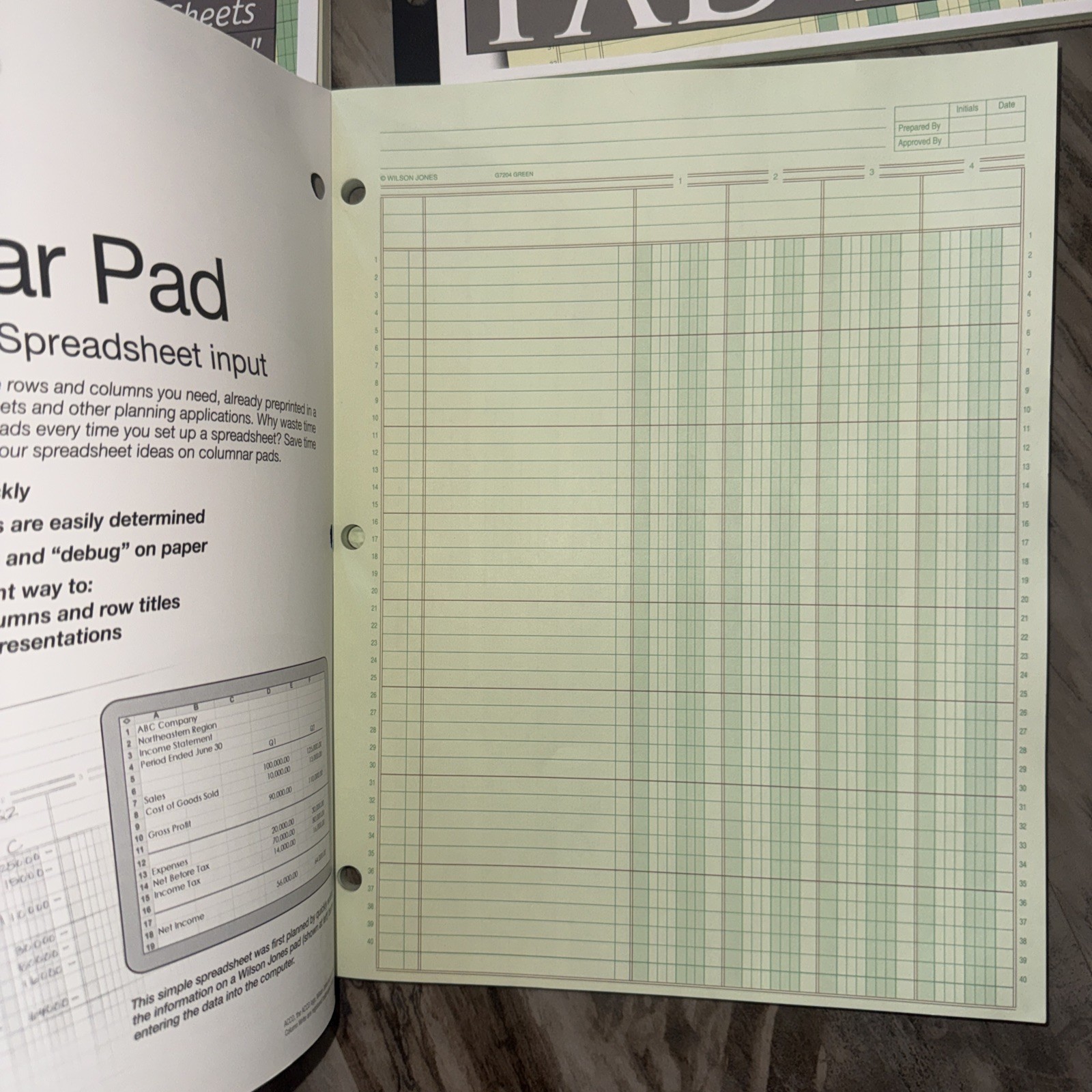 200 Sheets Columnar Analysis Pad 4 & 6 Column Accounting Paper 8.5X11 Ledger