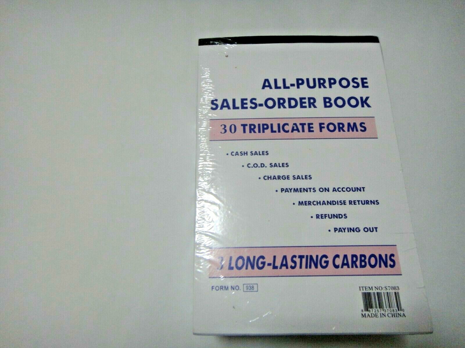 3 part Sales Order Book Receipt Invoice Triplicate 30 sets forms 5.75″ X 8.50″