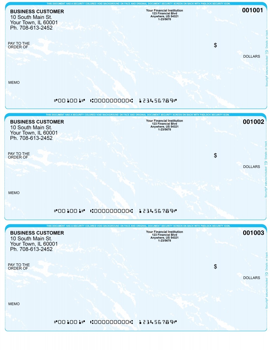 Business Checks / 3 Per Page / QuickBooks / Custom Printed / Logo