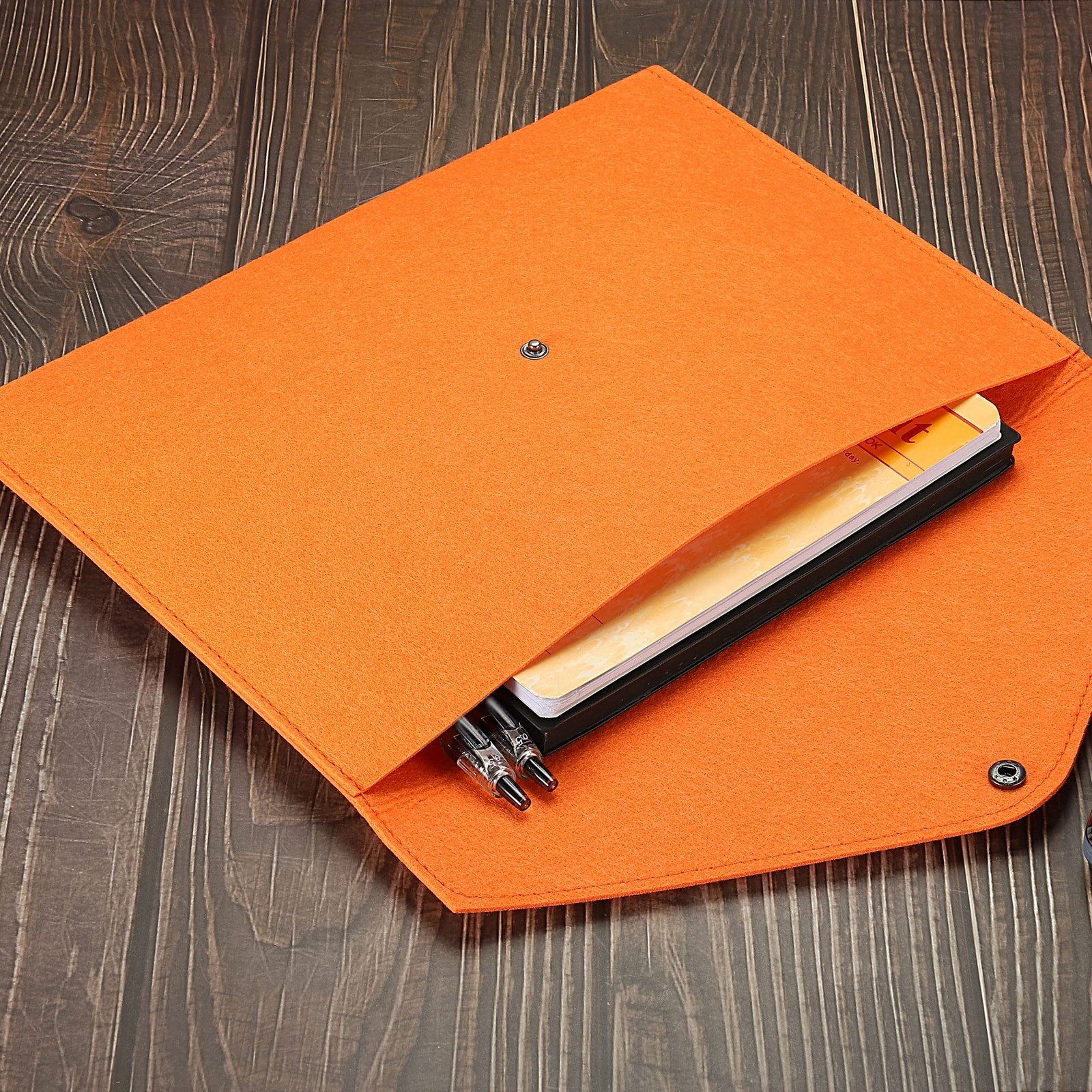 PATIKIL File Bag Felt Folder 2 Pack A4 Envelope Document Large, Orange, Pink