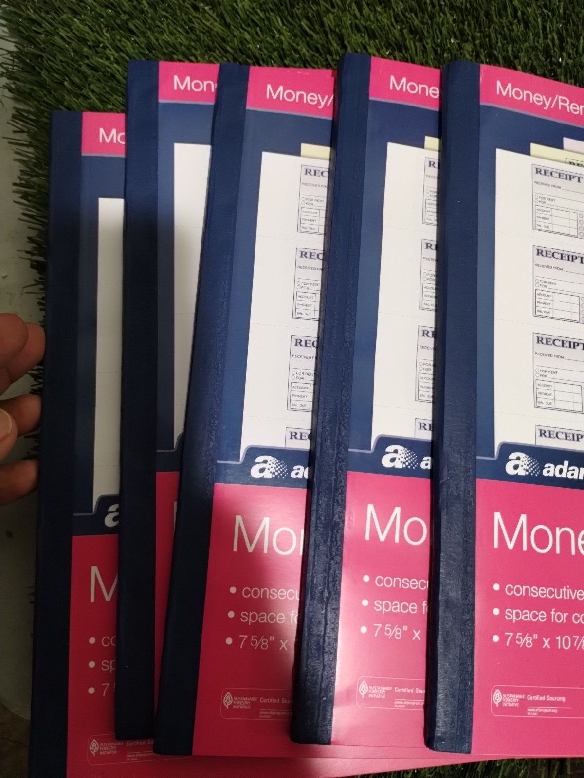 5 Adams 3-Part Rent Receipt Book 7-5/8″ x 10-7/8″ 100 Sets, Carbonless TC1182
