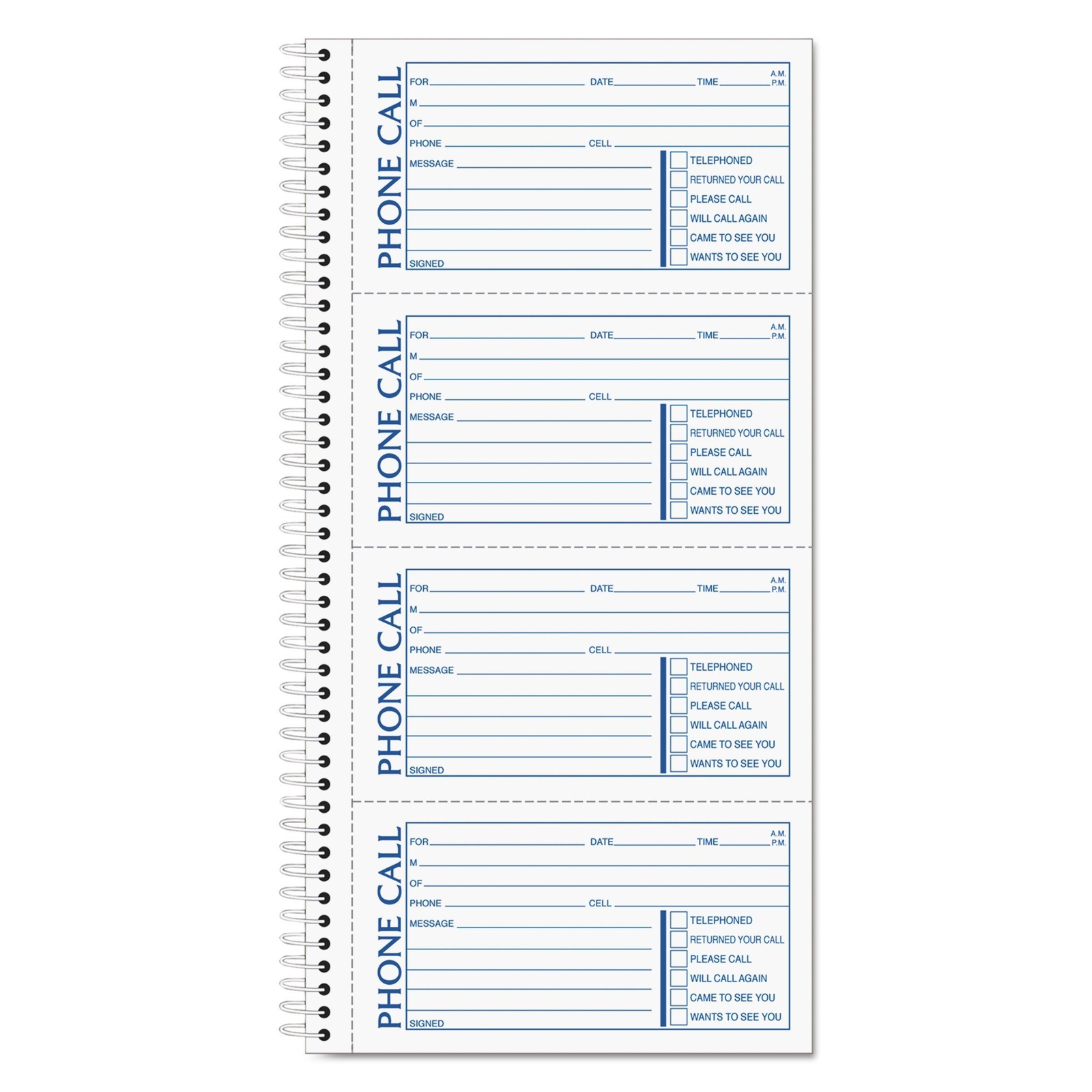 TOPS Phone Message Book, Carbonless Duplicate, 4 Messages per Page, 200 Set per