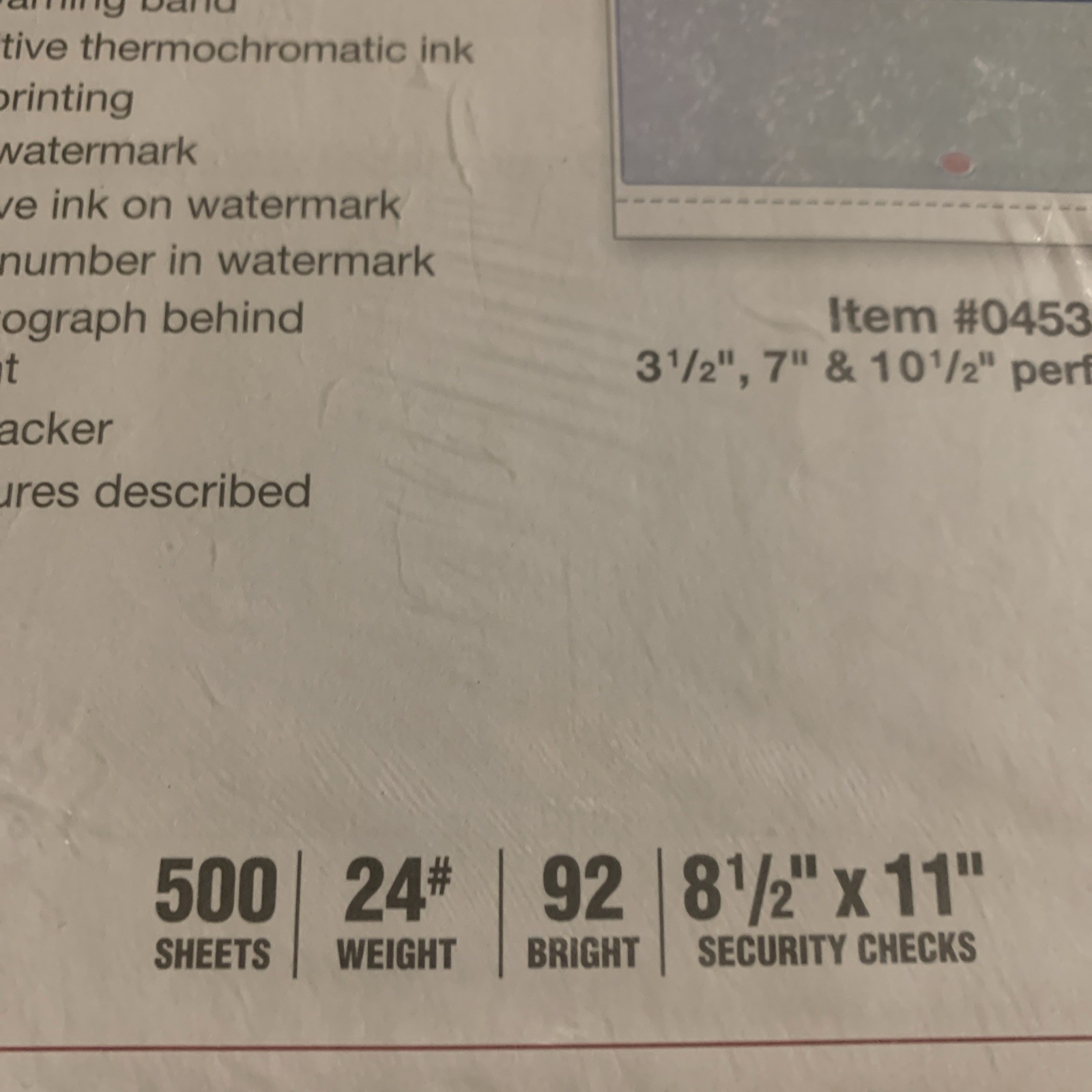 High-Security 8.5 x 11 Prismatic Check Paper – 3 Perforated Checks, 500 Count