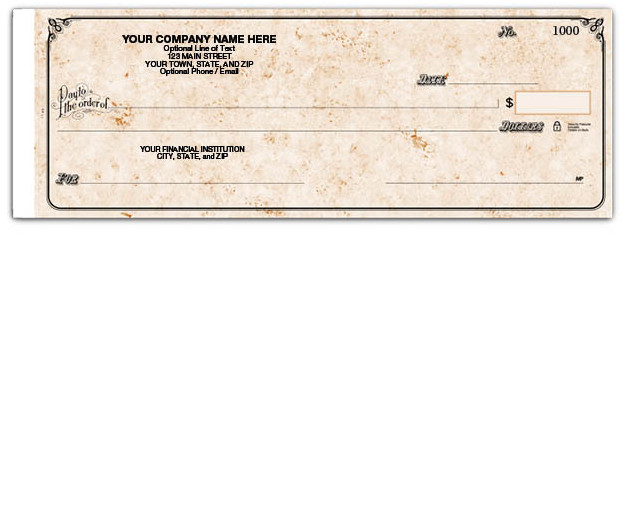 The Traveler Business Size Portable Checks / Deluxe #: 59000N/ 8 5/8″ x 3″