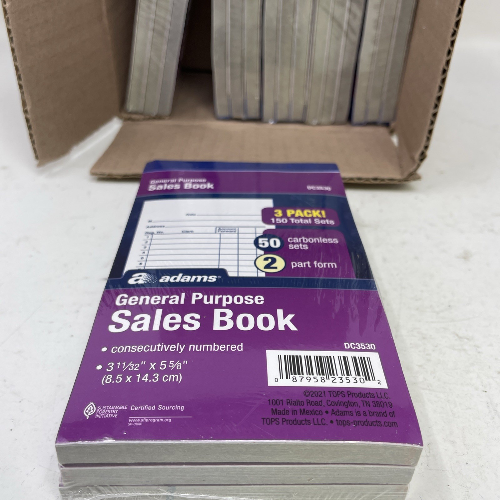 Case of 18 Adams General Purpose Sales Book Carbonless 2-Part White New