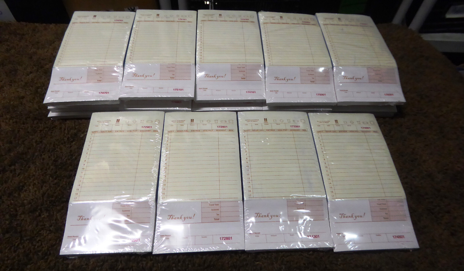 Seajan 19 Packs Guest Check Paper Receipt Book, Carbonless Order Book 17 Lines,