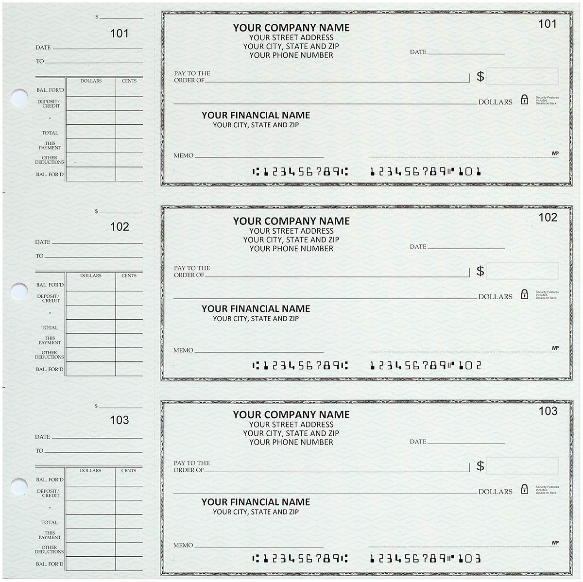 Manual business checks 150 desk checks