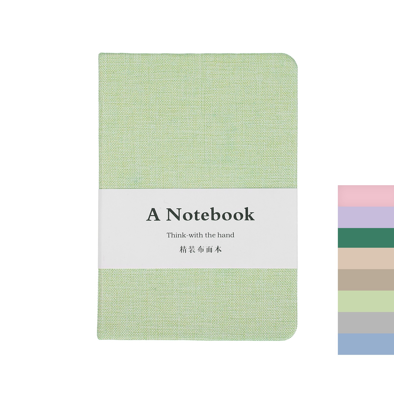 Linen Journal Notebook, 256 Pages 100 Gsm A6（3.9×5.7） Hardcover (Green)