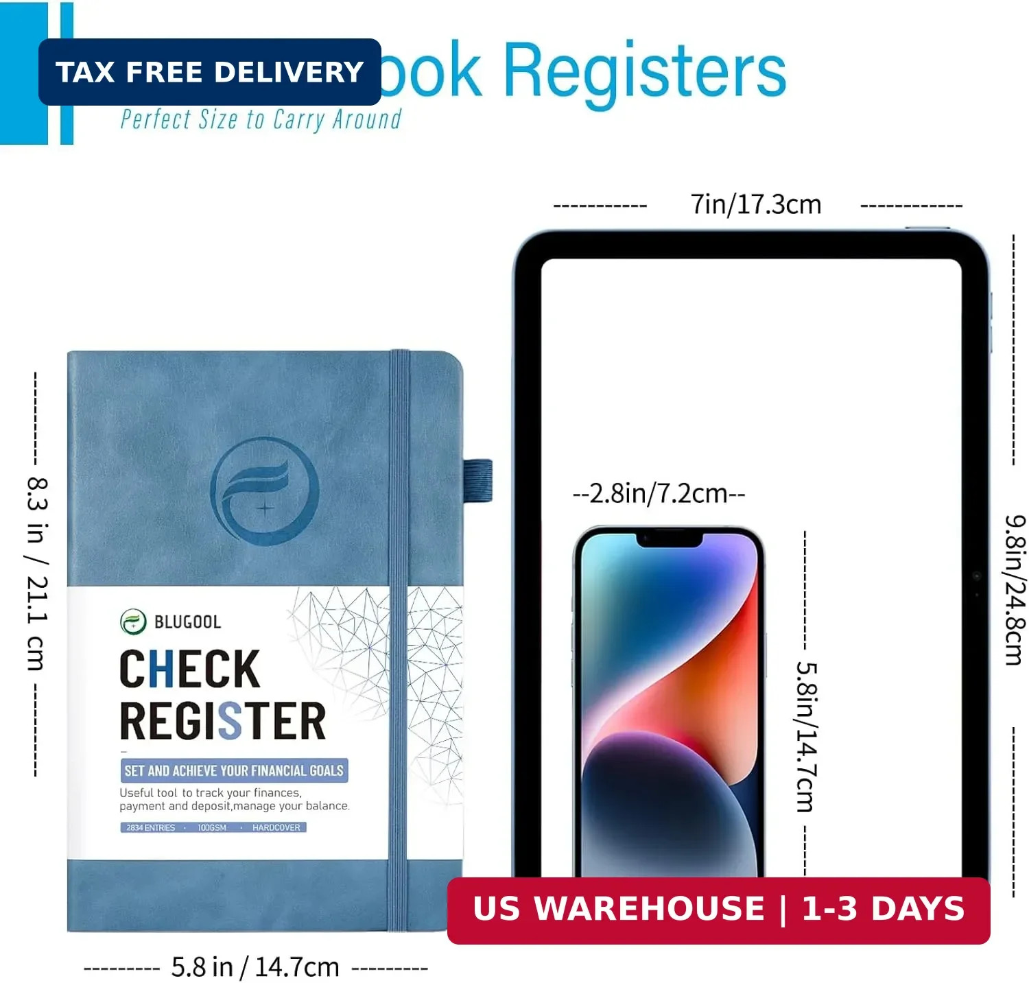 Check Registers for Personal Checkbook, Blugool Checkbook Register with Check &