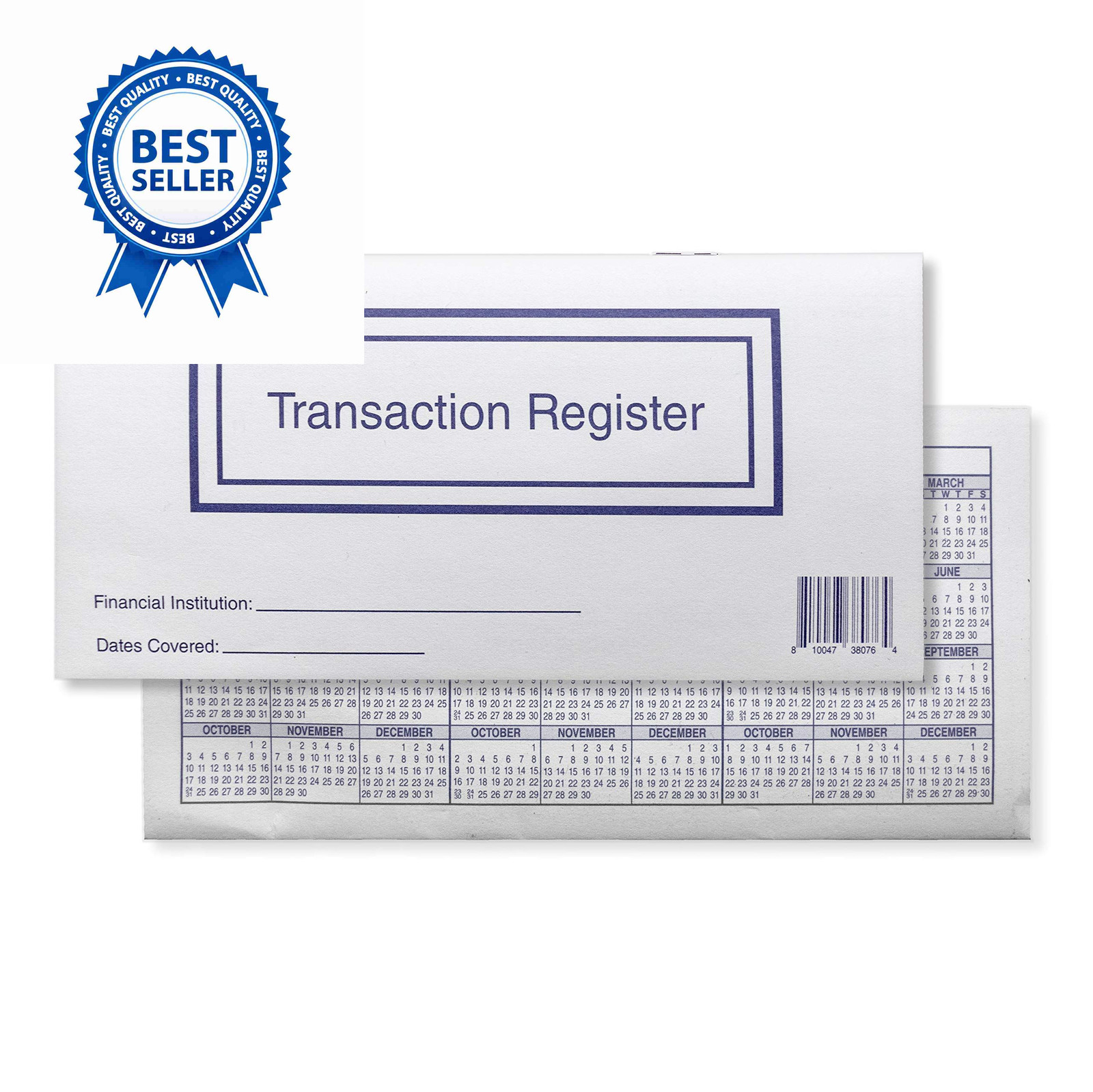 Checkbook Registers for Personal Checkbook, 3 x 6 inches, White and Blue
