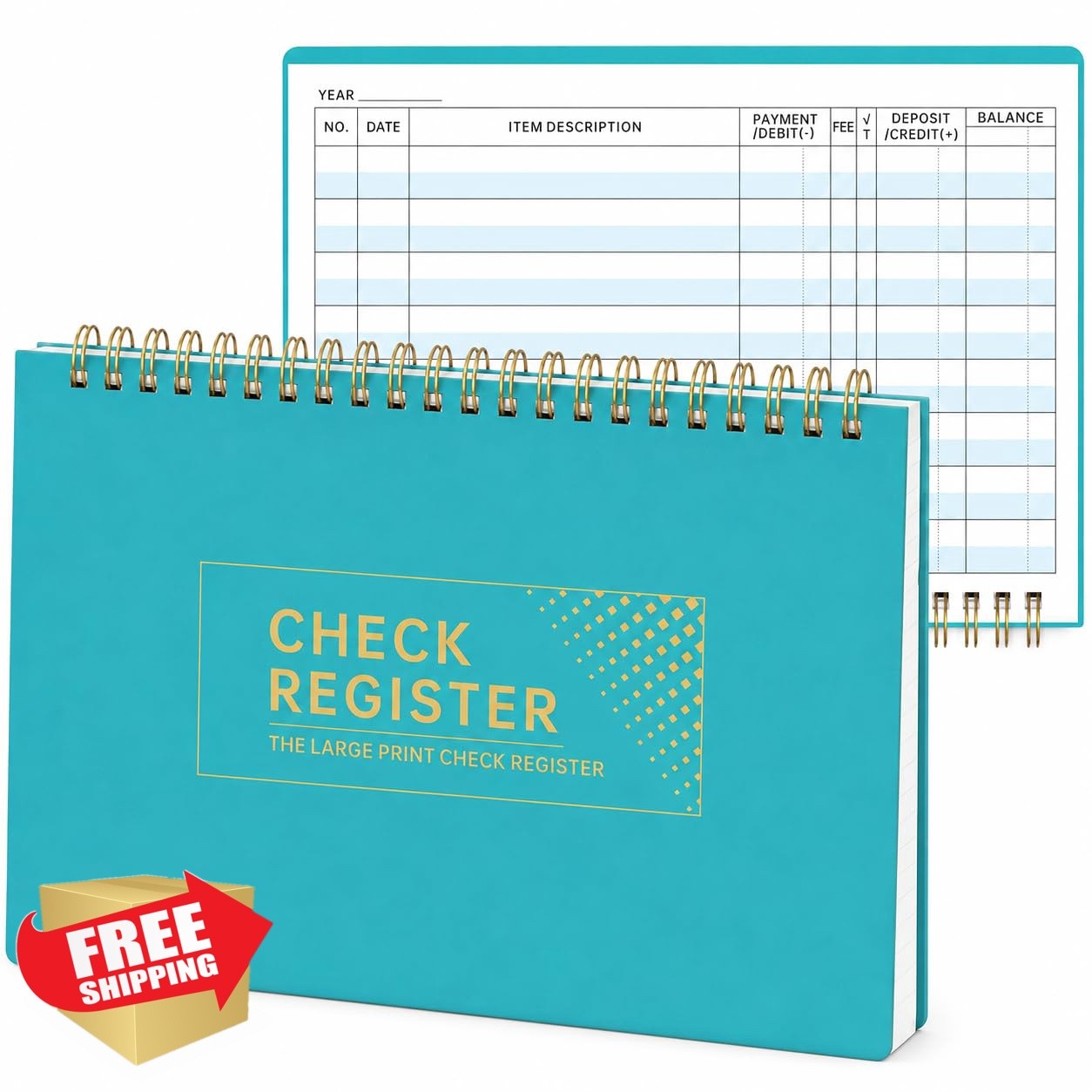 Ougesi Green Check Register Book, 5.7×8.4, 1pack