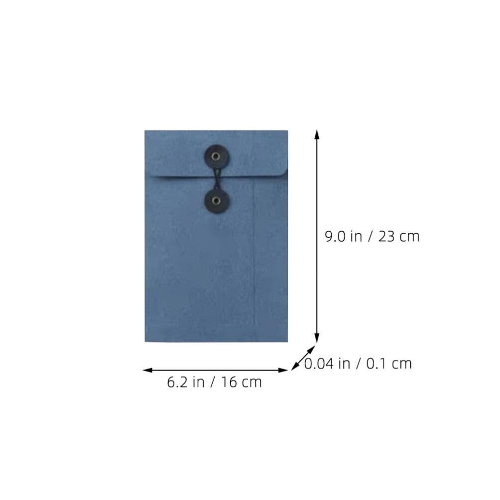 SHINEOFI 6pcs Kraft String Envelope File 23.00X16.00X0.10CM, Assorted Color