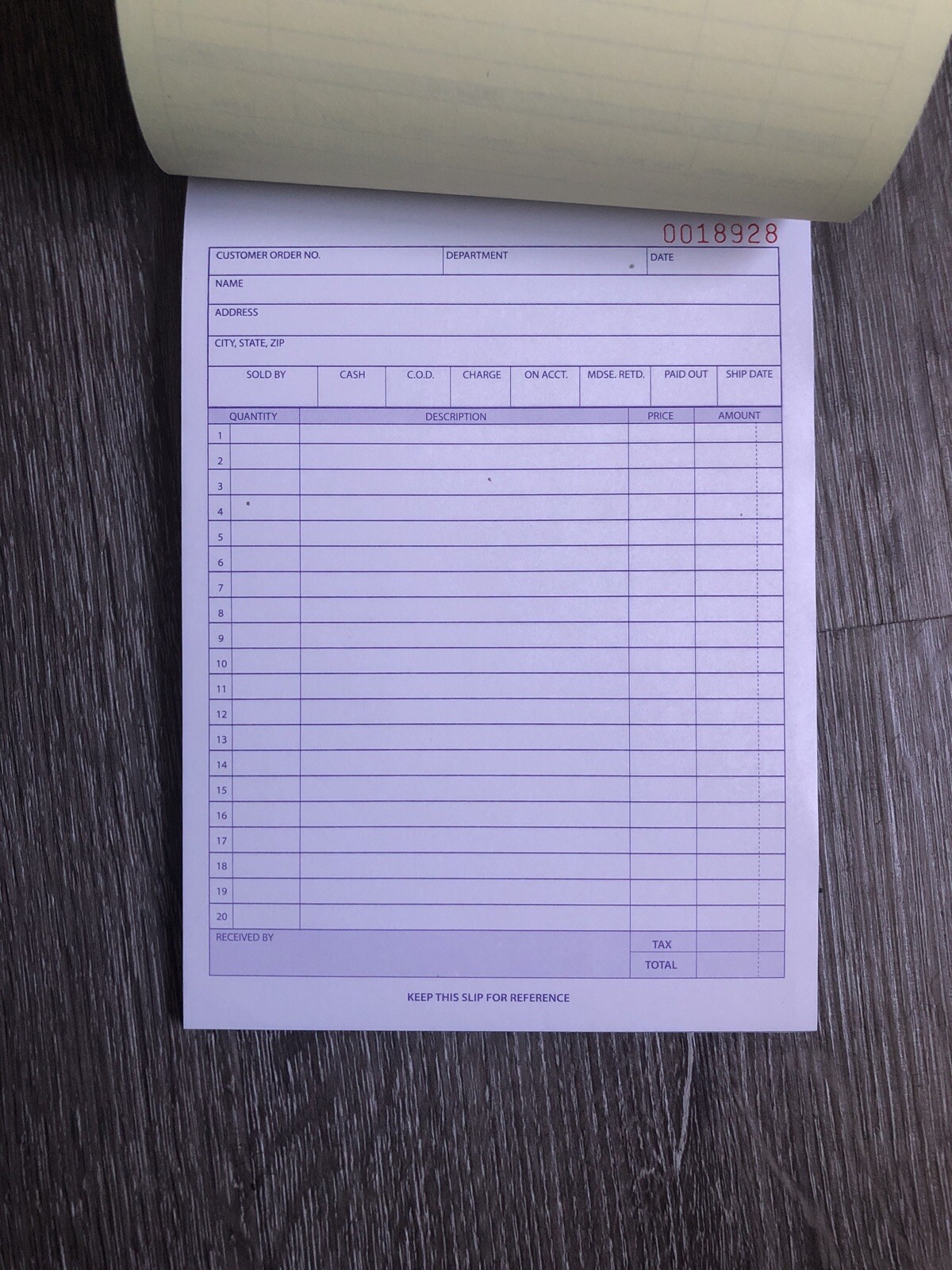 6x Invoice Sales Order Book Receipt Form Record 50 Sets Carbonless Priority Ship
