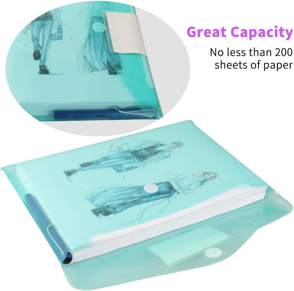 11 Pack Plastic Poly Filing Envelopes, Clear Document Folders US Multicolor