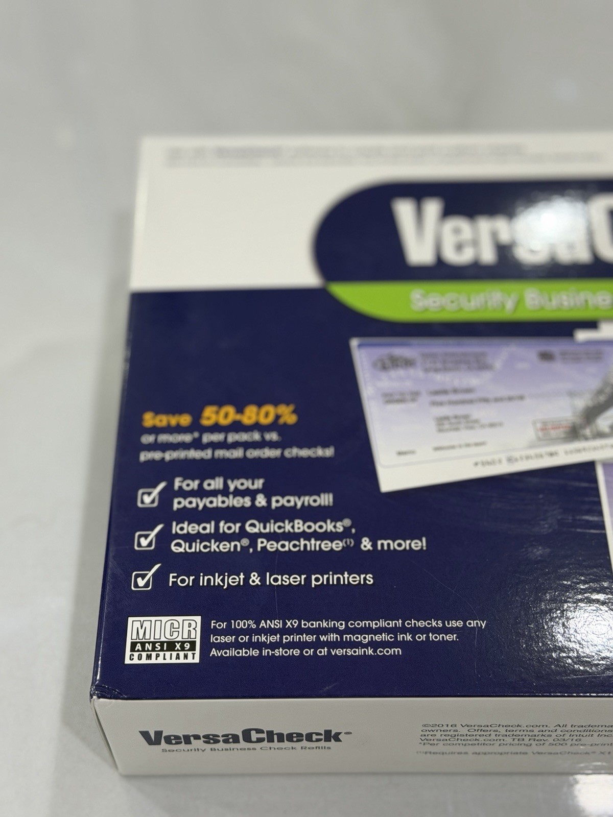 VersaCheck Security Business Check Refills #1000 500 Sheets 500 Check Refills