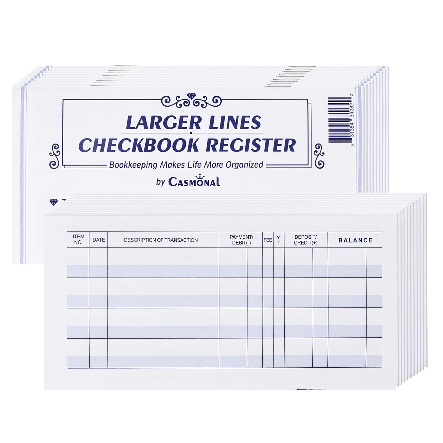32 Pack Larger Lines Check Register, Checkbook Registers for Personal Checkbo…