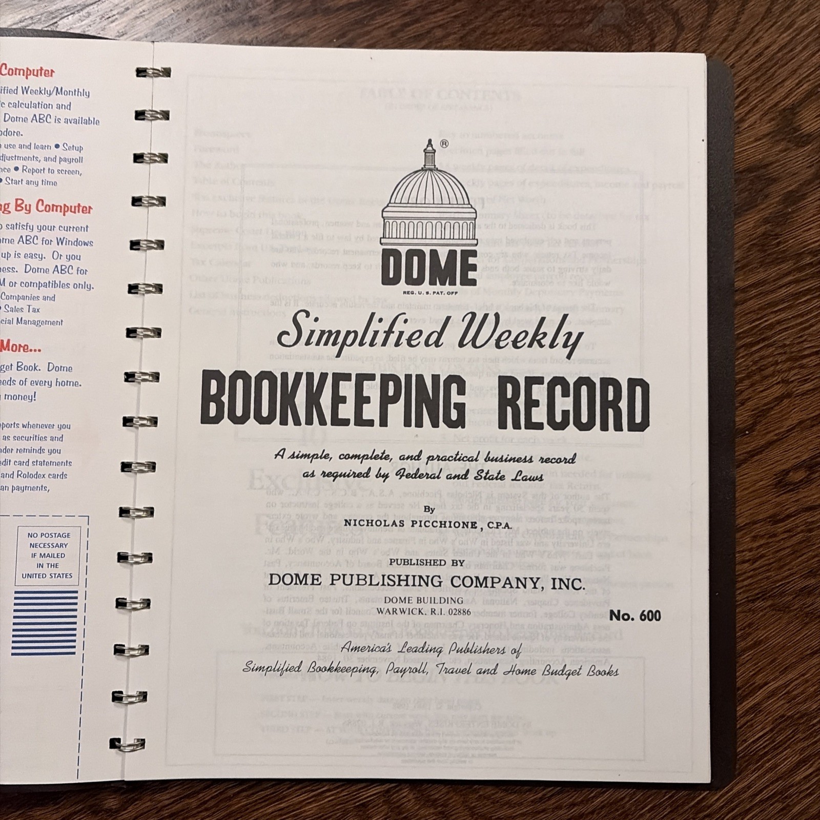 DomeSkin DOM600 Bookkeeping Record Book – Brown