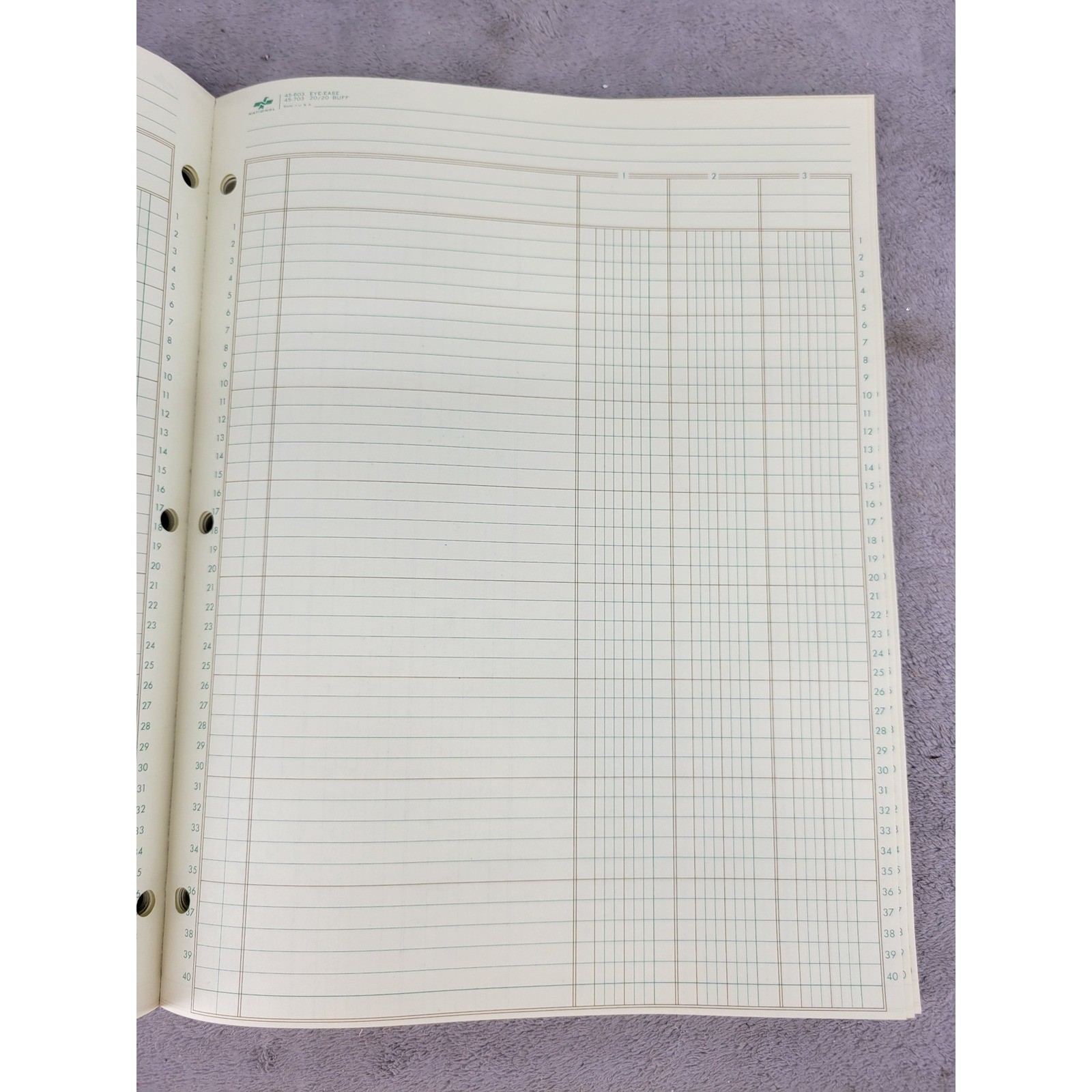 National 45-603 Analysis Pad 3 Columns Eye-Ease Green 11×8.5 50 Sheet Made in US