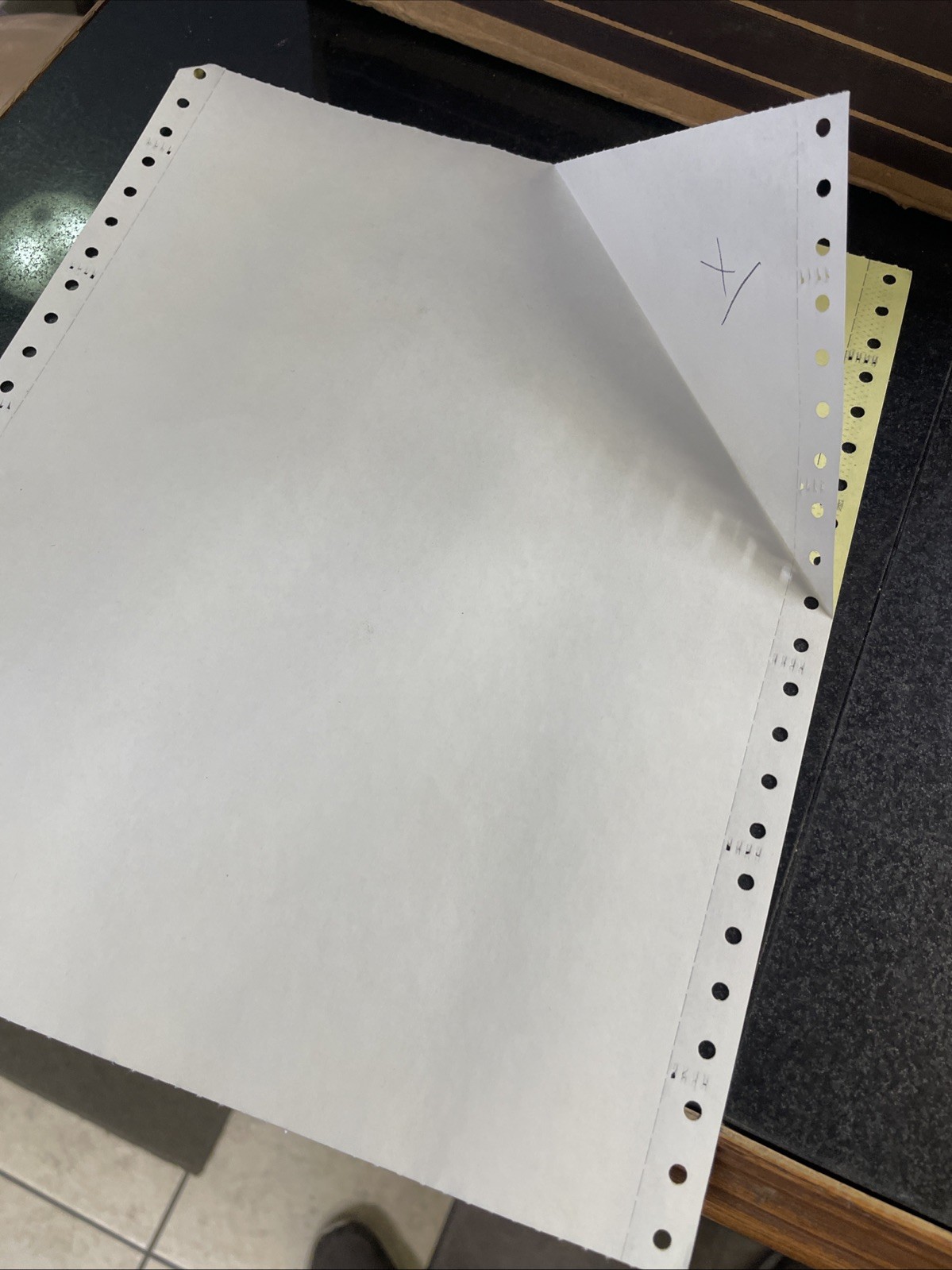 2 Part Carbonless Continuous Computer 9×11” With .5” Side Stubs Pinfeed. 1,600