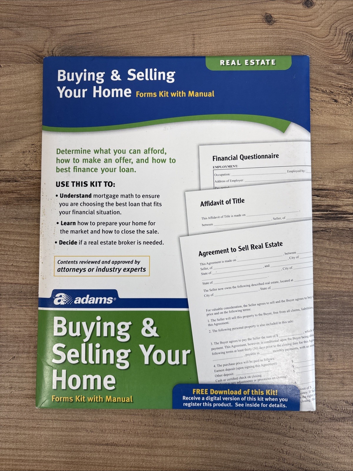 Adams Buying & Selling Your Home Kit, Forms Kit with Manual, K311