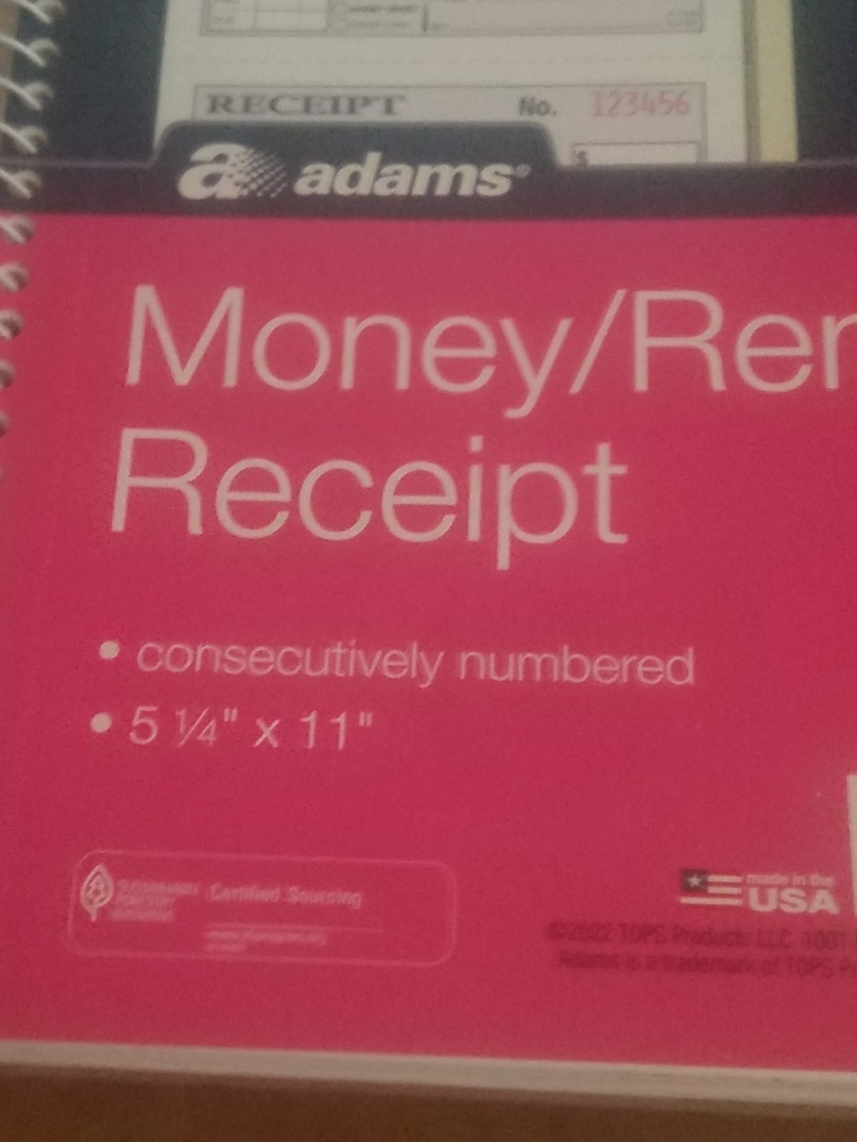 Adams Spiral Money Rent Receipt Books, 2 Part, 5-1/4″ x 11″, 5 Pack SC1152