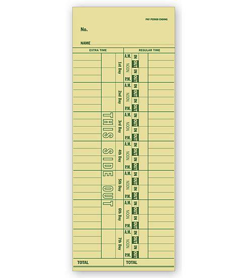 Weekly Time Card / Nebs Deluxe No. R9311 / 3 1/2″ x 9″