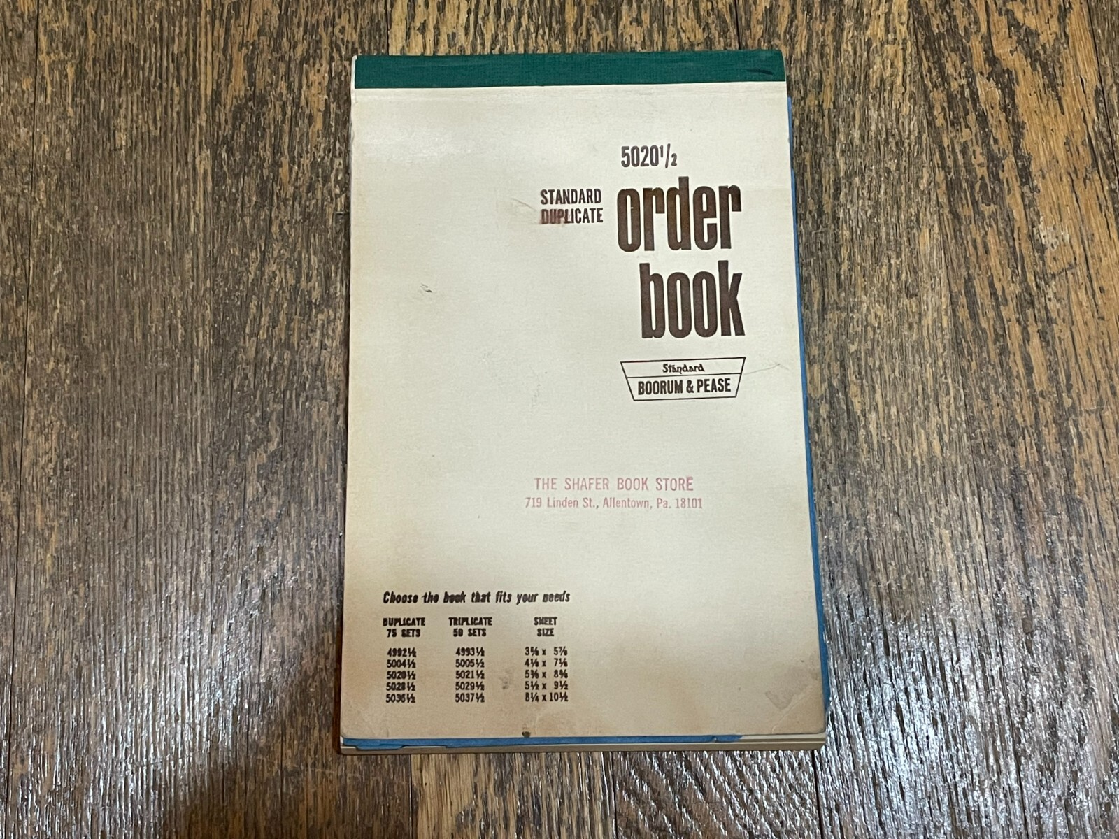 Vintage Boorum & Pease Order Book 5020 1/2 Standard Duplicate Used 1960’s