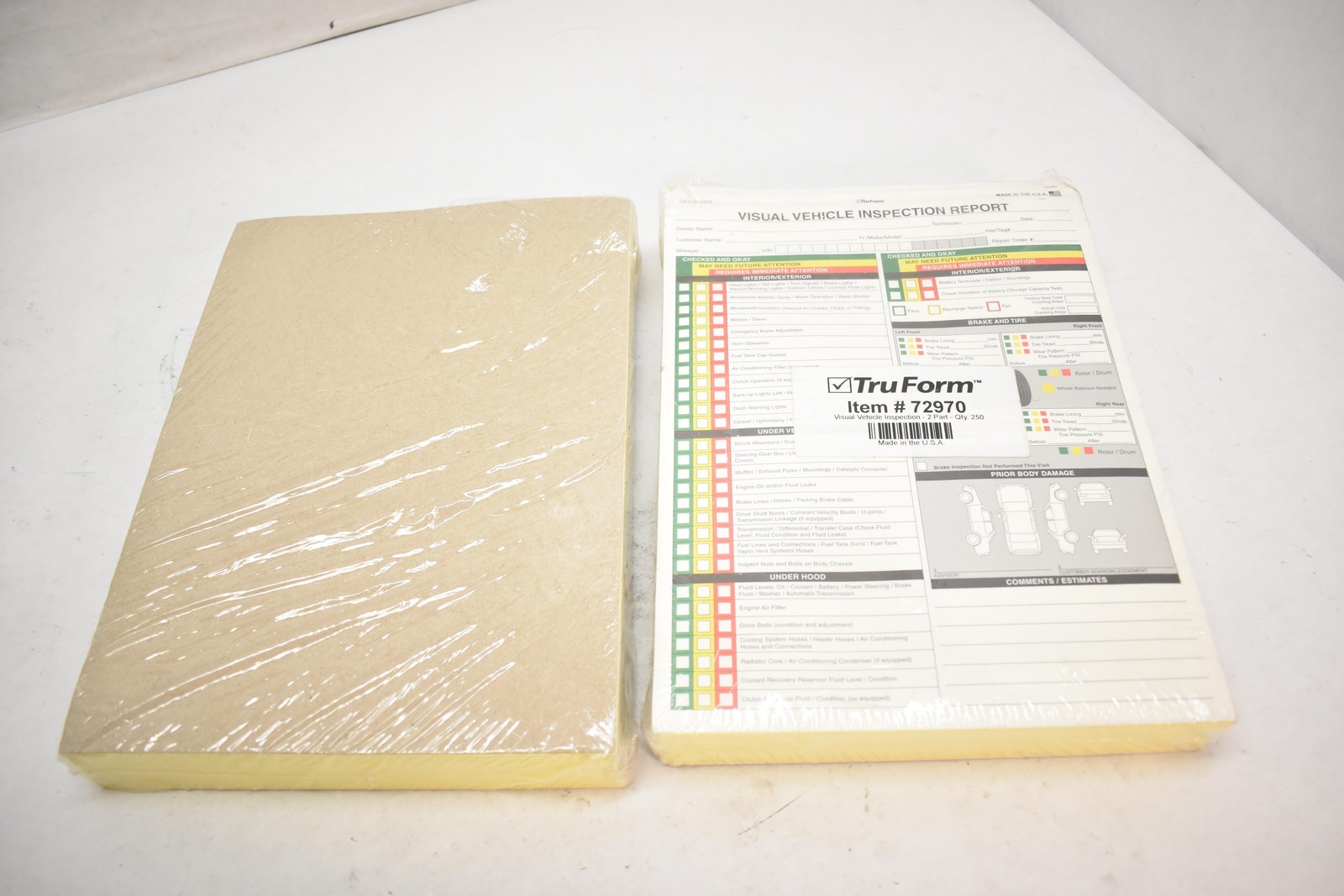 TruForm Visual Vehicle Inspection Report Work Order Forms Lot Of 2 2-Part 250 Ct