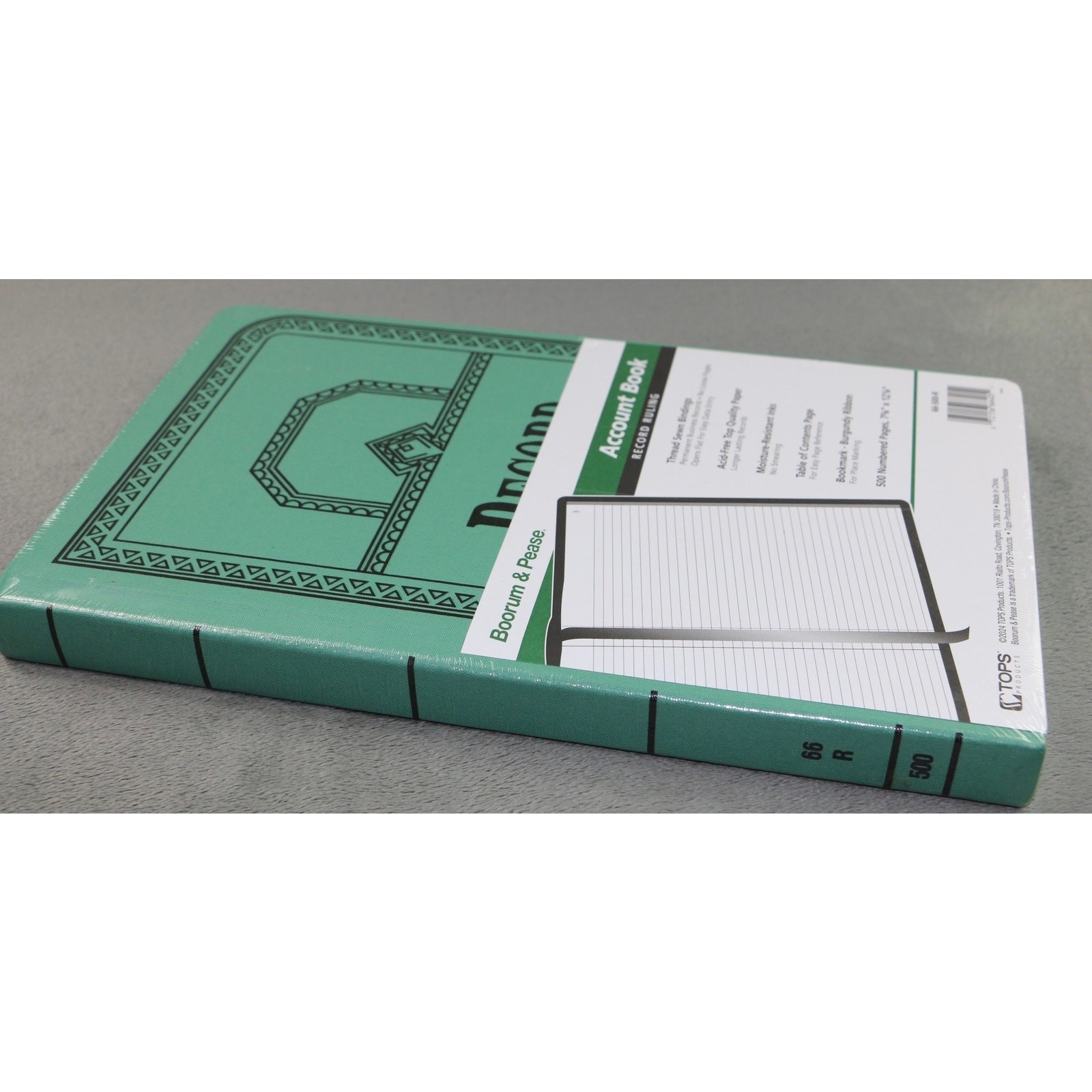 Boorum & Pease Account Book Record Ruling 500 Pages Hardcover Green 66-500-R