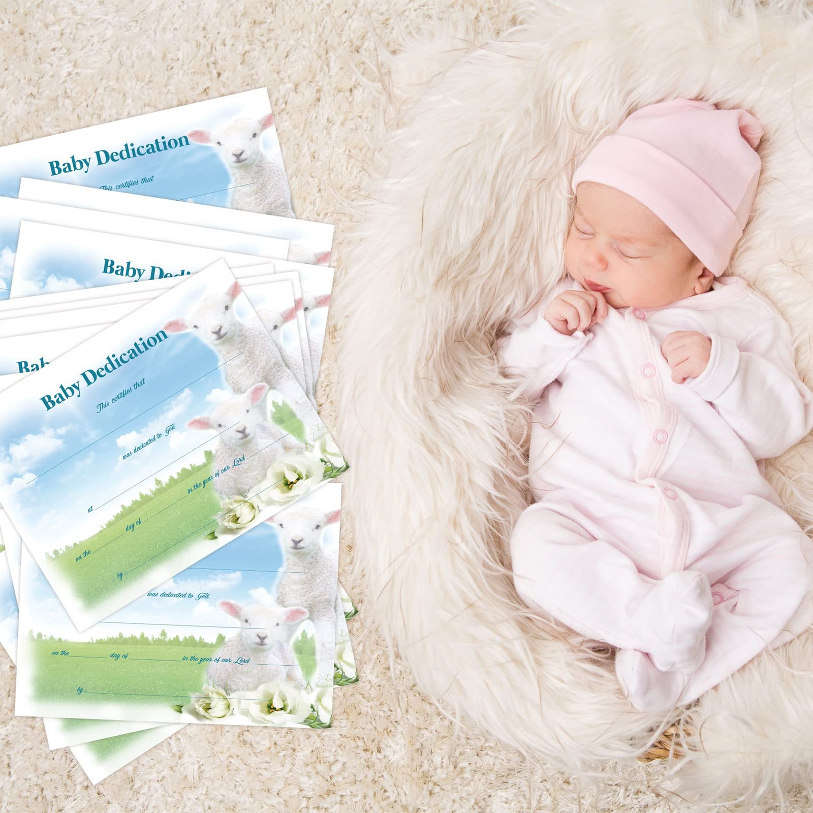 24 Pcs Baby Dedication Certificate Coated Paper Certificate…