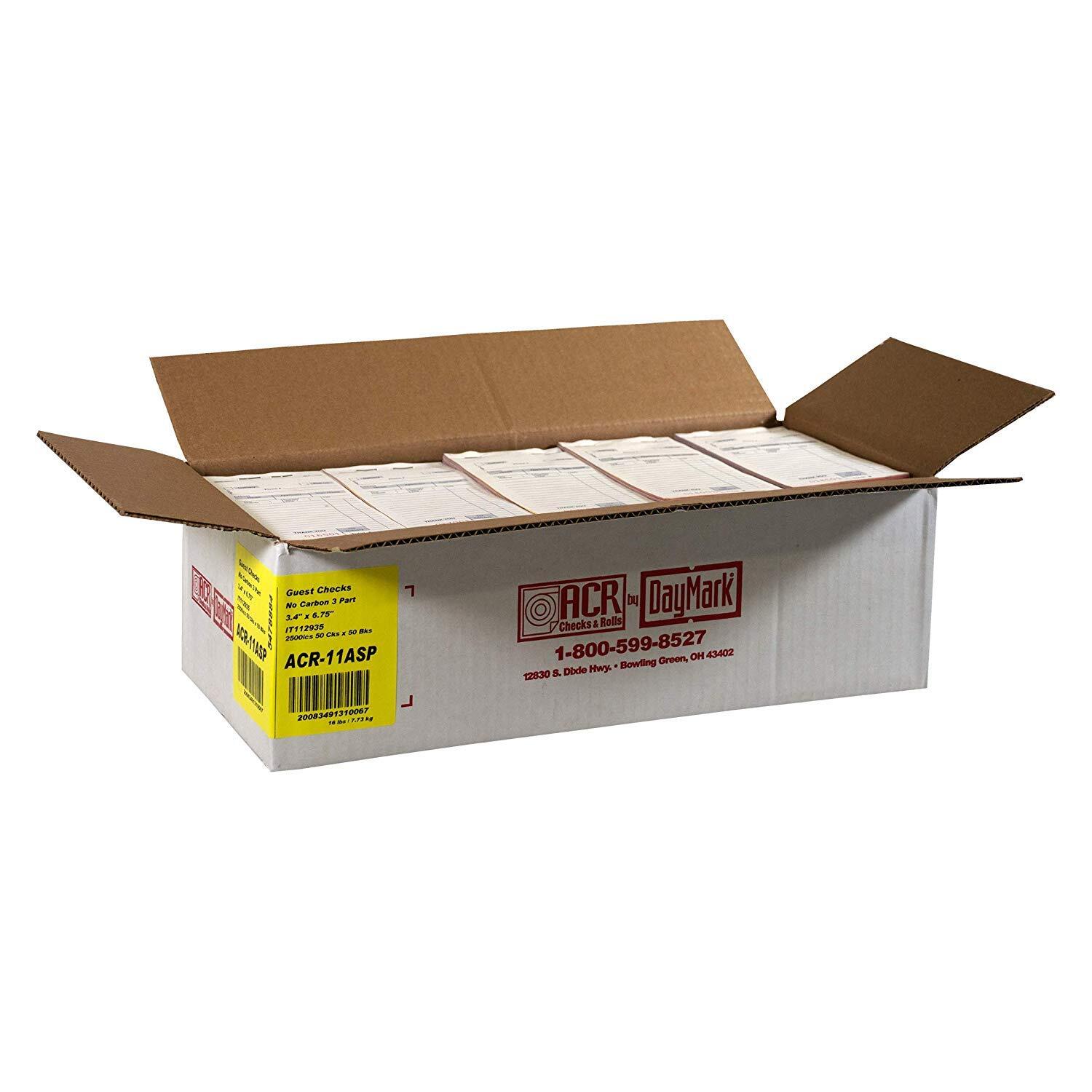 Delivery Guest Check, 3 Part, White (Case of 50 Books, 50 Sheets Per Book)