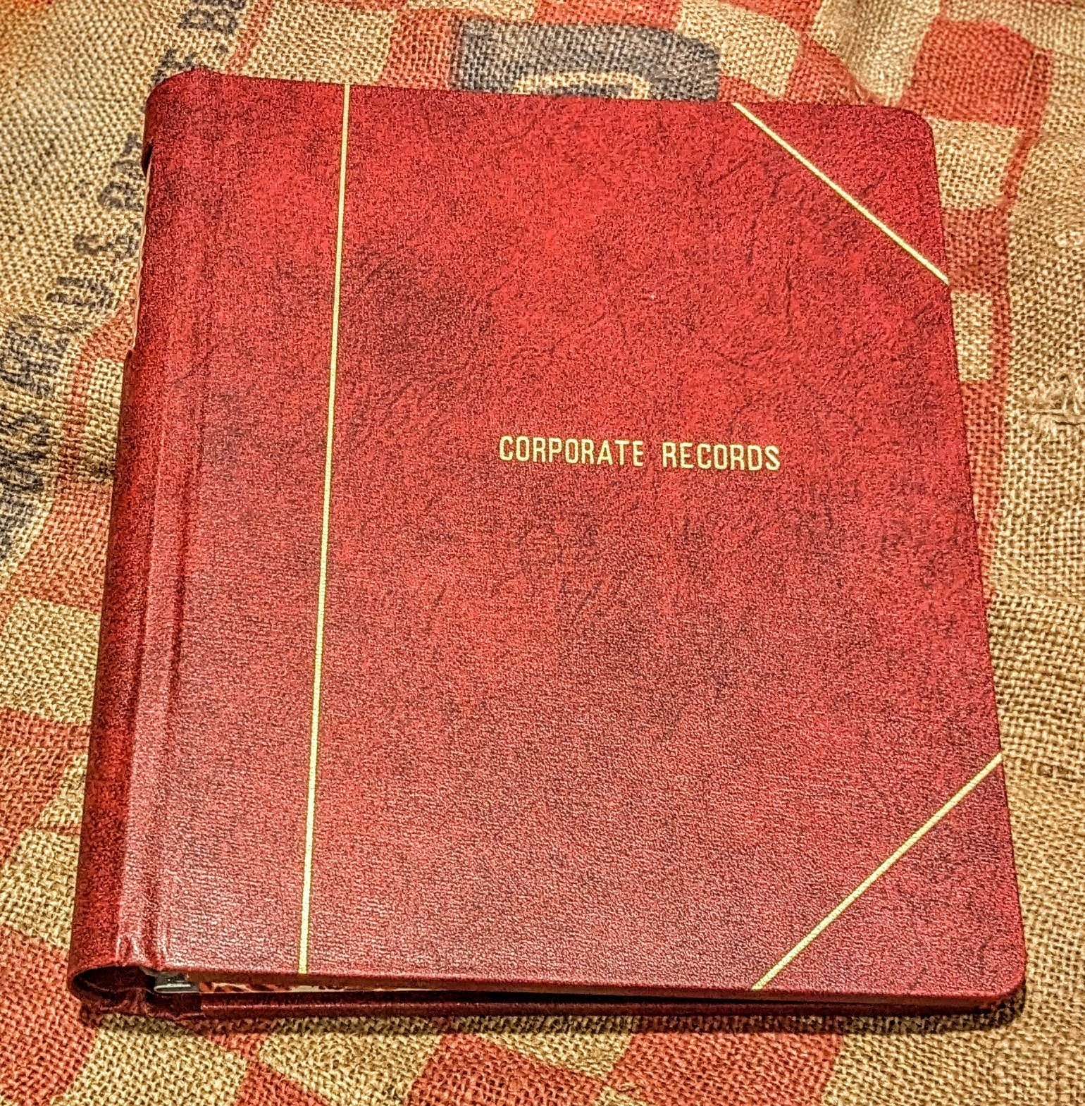 Vintage Corporate Records Book Red Binder NEW STORED 9.5″ x 12″ Dividers