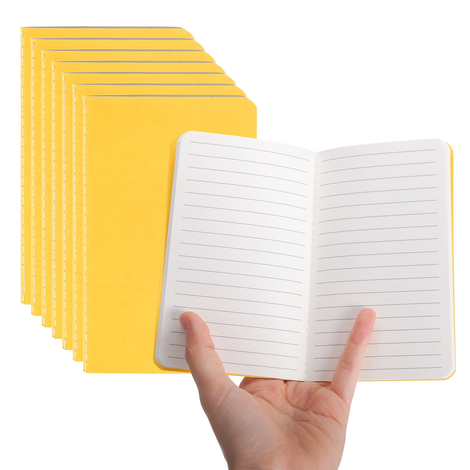 8 Pack A6 Notebook, A6 Journal Mini Notebook Pocket Kraft,Gold