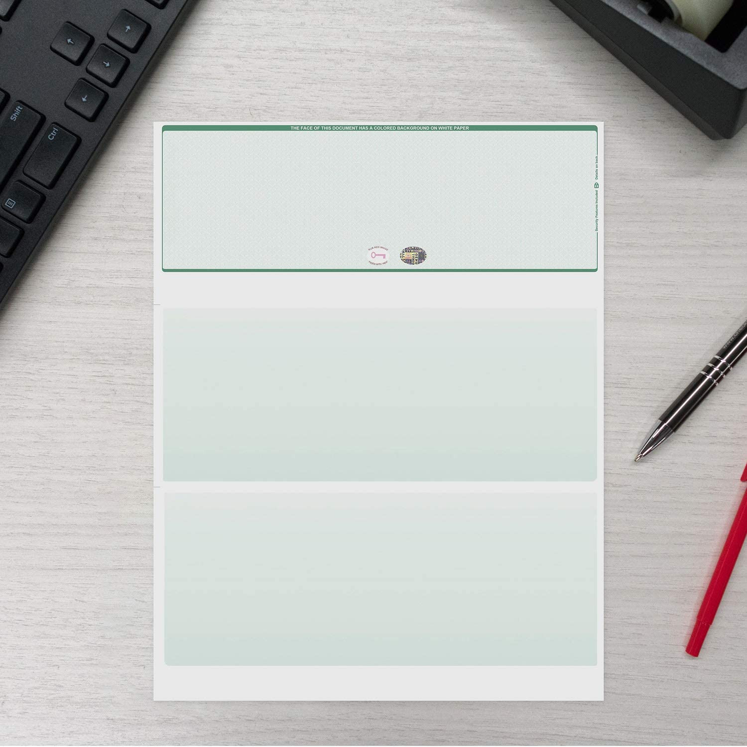 250-Pack Blank Hologram Top Computer Checks Laser Check with Perforated Vouchers