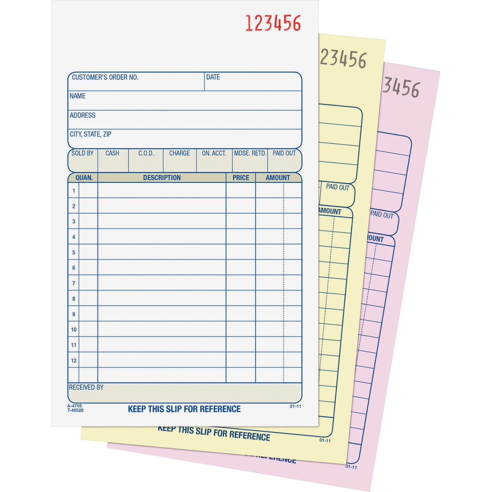 Sales Order Book, 3-Part, Carbonless, 4-3/16″ X 7-3/16″, 50 St/Bk