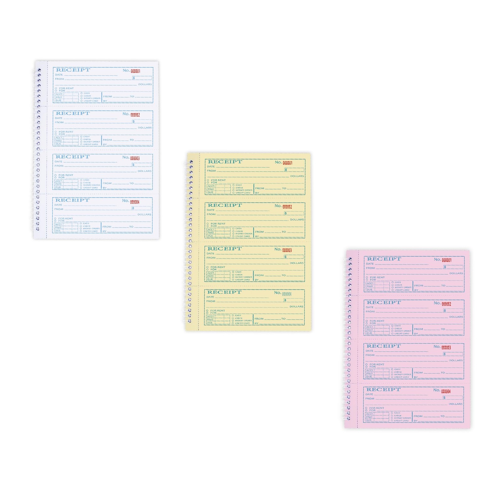Money Rent Receipt 7.9×11.22 inches, Single Book-3 Part Carbonless