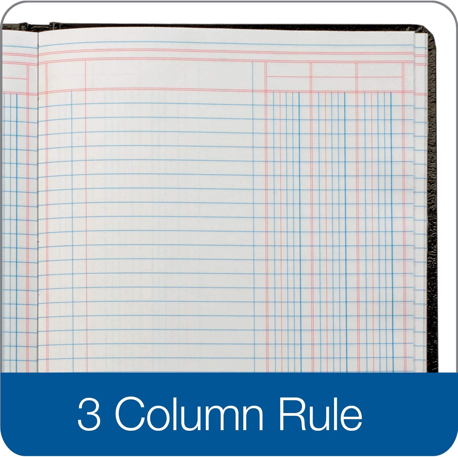 Account Book, 7 X 9.25 Inches, Black, 3-Columns, 80 Pages (ARB8003M)