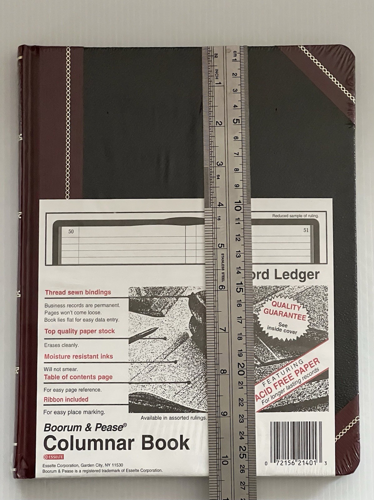 Vintage Sealed Boorum & Pease Columnar Book Record Ruling Black Cover • 150 Pgs