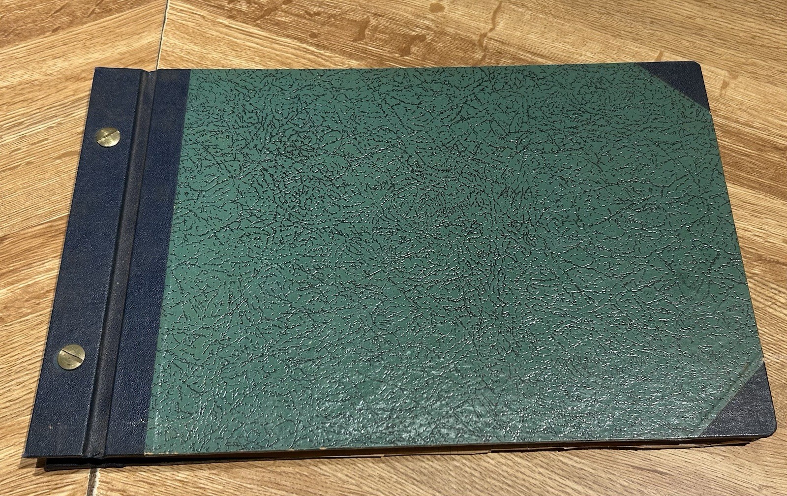 Vintage 2 Post Log Book Ledger 13 3/8 x 8 1/2 x 7/8