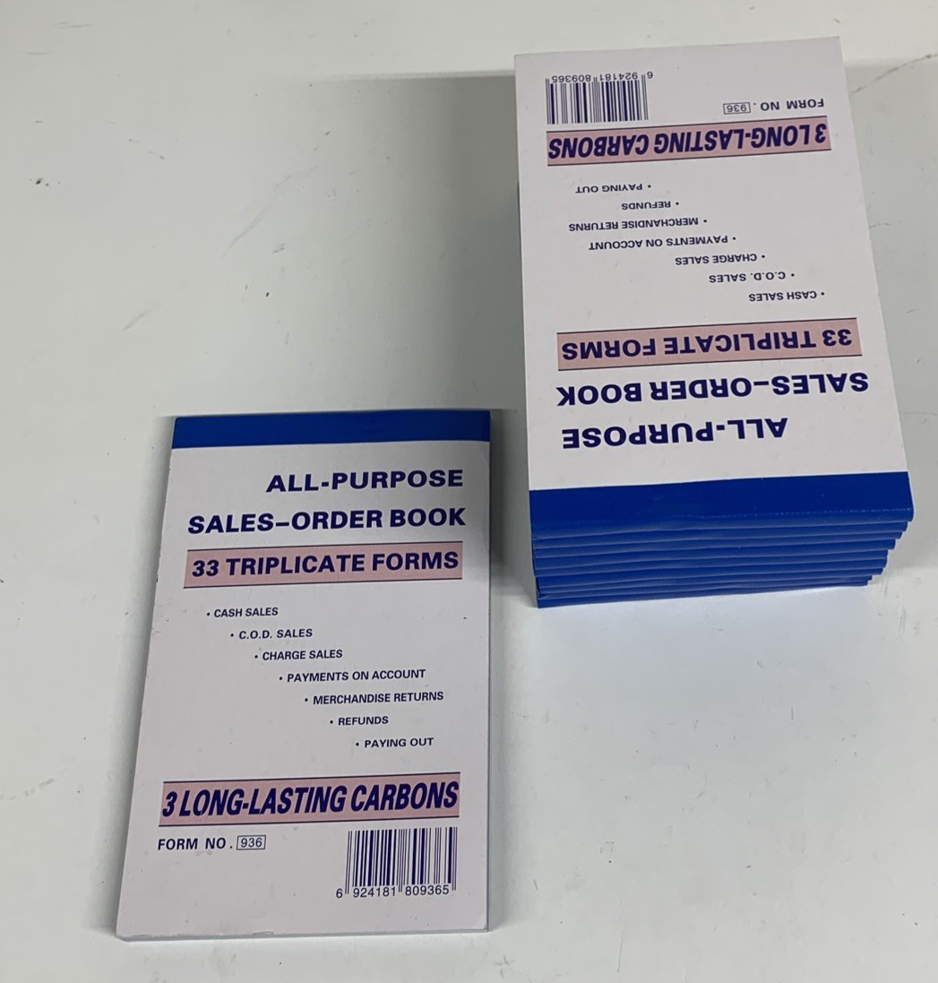 Sales Order Book 33 Triplicate Forms 3 Copy’s – 10 Pack – Never Used
