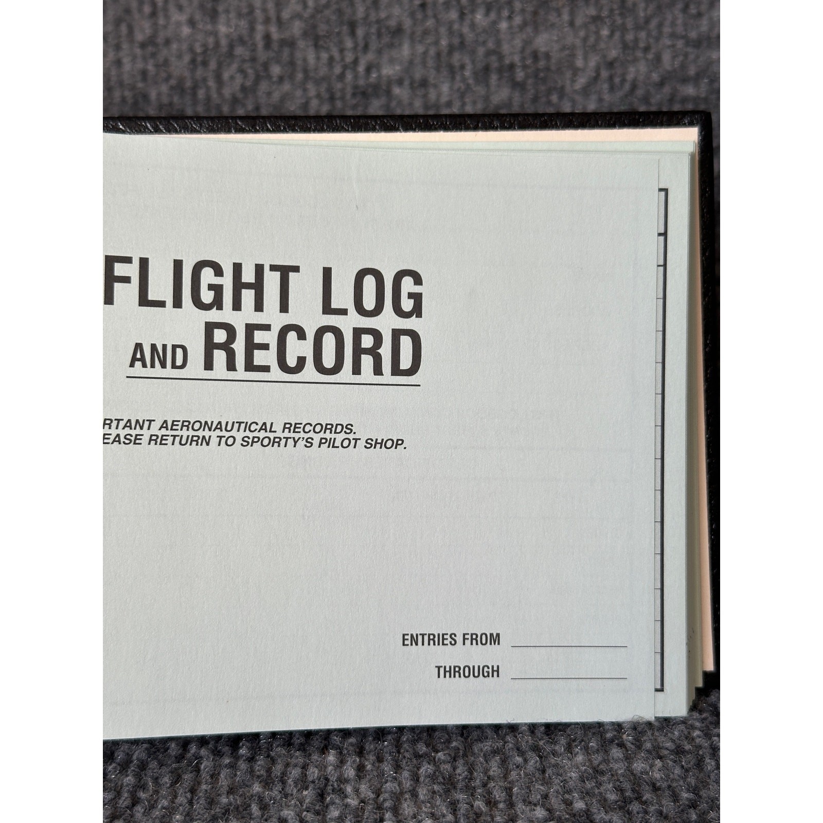 Vintage MCM Pilot’s Log and Record Book aviation logbook journal ephemera 9×5