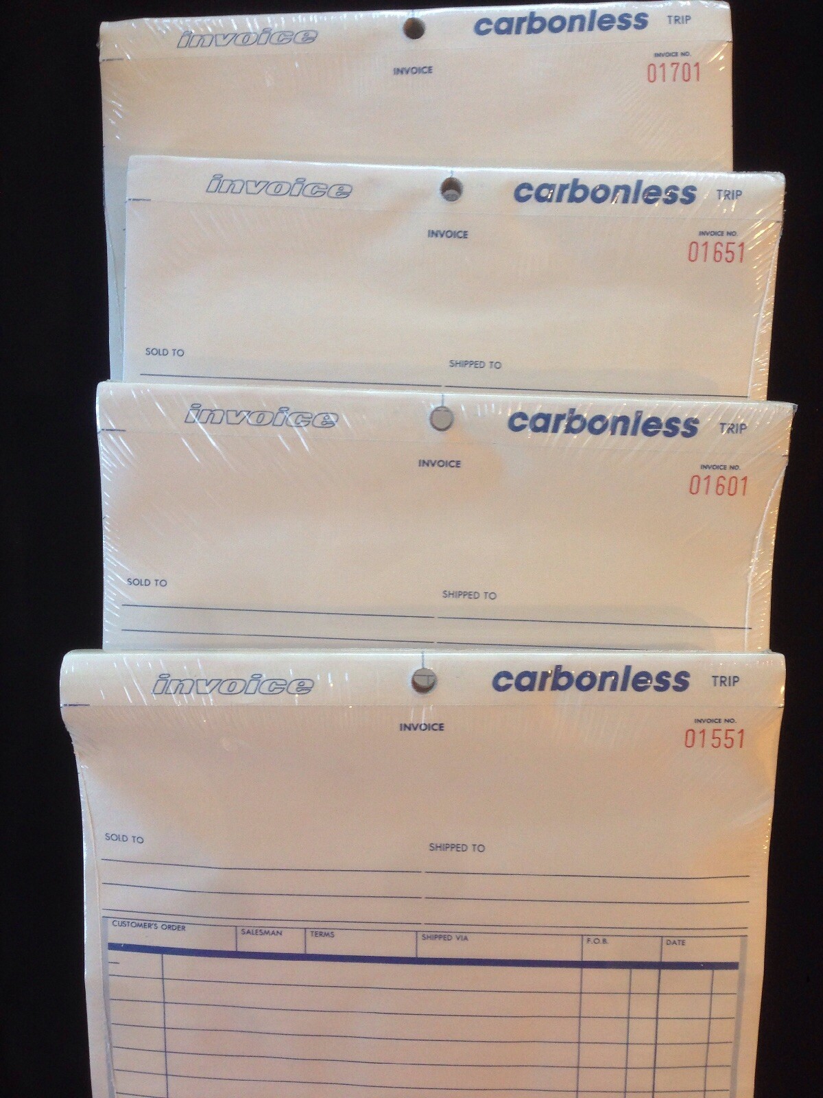 Rediform (50) Carbonless Speedisets “Invoice” 7P737 8-1/2″ x 11-5/8″ 3 parts